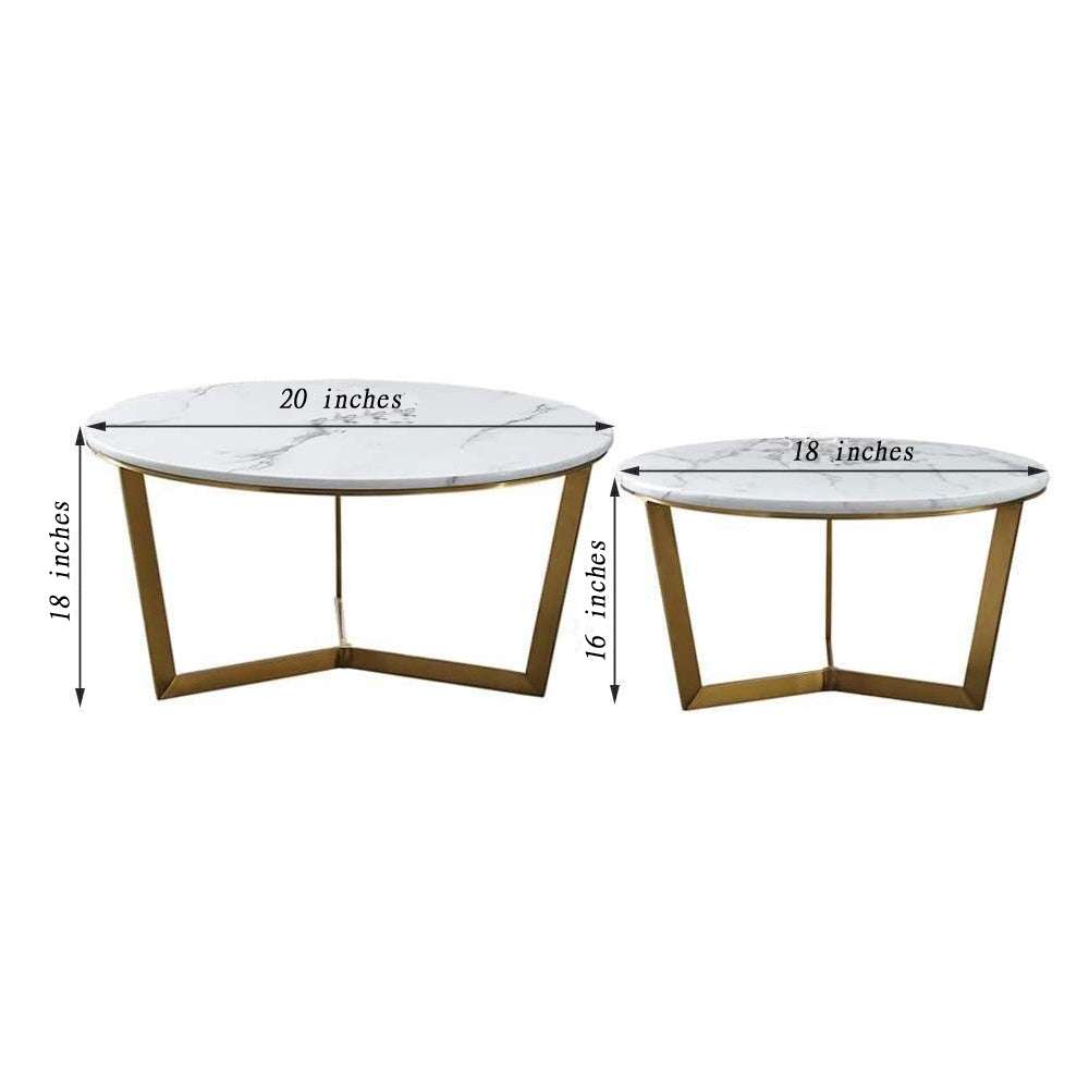 Metallic Marble Coffee Table (Set of 2)