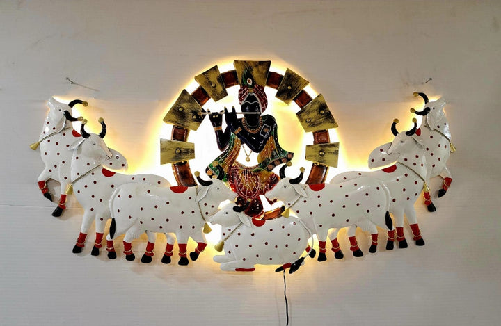 7 Cow Krishna With Lighting - CRAFT HOUSE INC