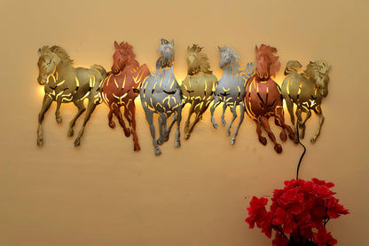 Multicolor Seven Lucky Horses  with Led Light