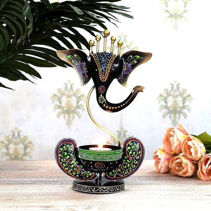 Multicolour Ganesha -Table T-Light Holders