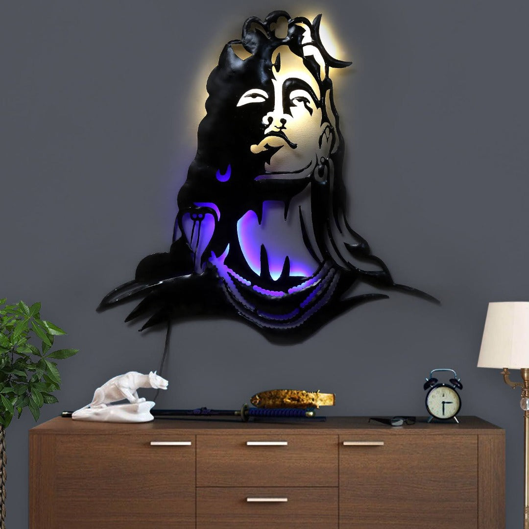 Lord Adiyogi Shiva statue With Light