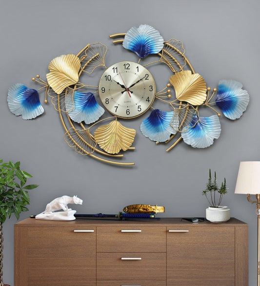 Golden and Blue Zara Wall Clock