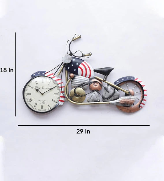 US Bike Wall Art with Clock