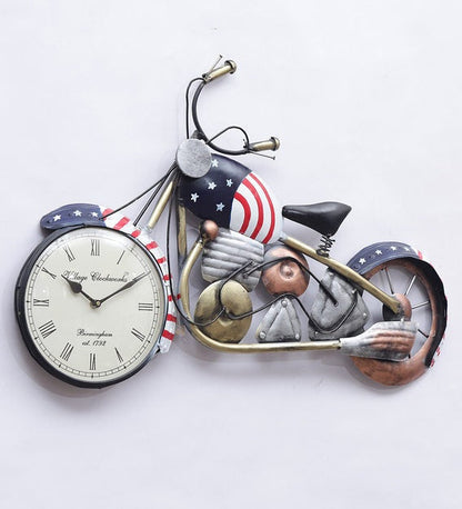 US Bike Wall Art with Clock