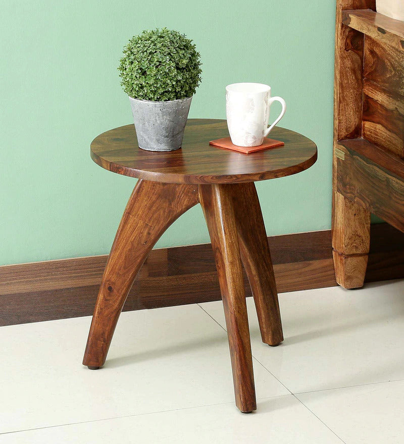 Walnut Matte Finish Wooden Side Table