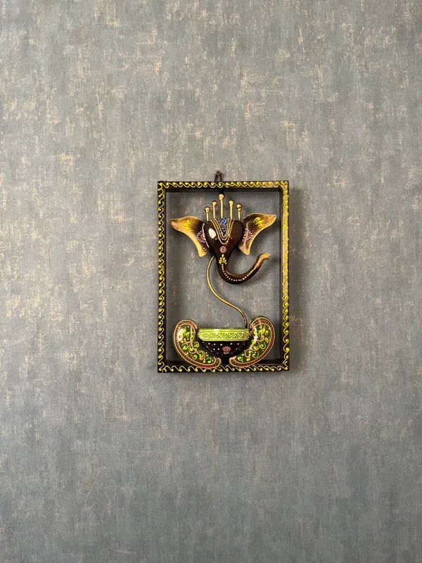 Candle Holder Metal Ganesha Wall hanging - CRAFT HOUSE INC