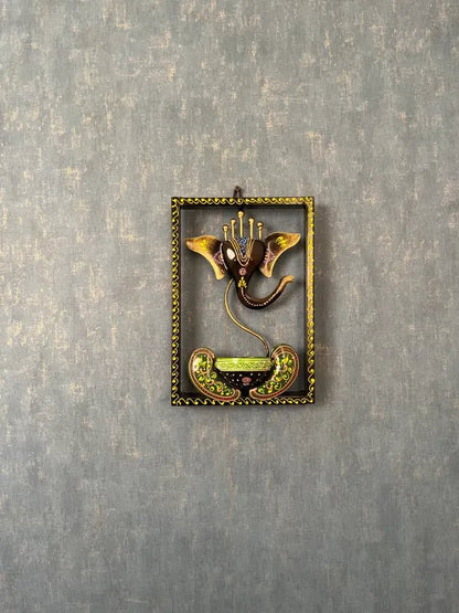 Candle Holder Metal Ganesha Wall hanging - CRAFT HOUSE INC