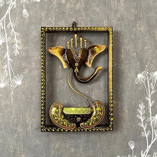 Candle Holder Metal Ganesha Wall hanging - CRAFT HOUSE INC