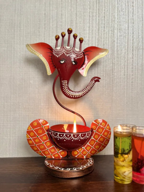 Metal ganesha T-Light Candle Holder