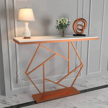 Contemporary Copper Console Table In Hexagonal Design - CRAFT HOUSE INC