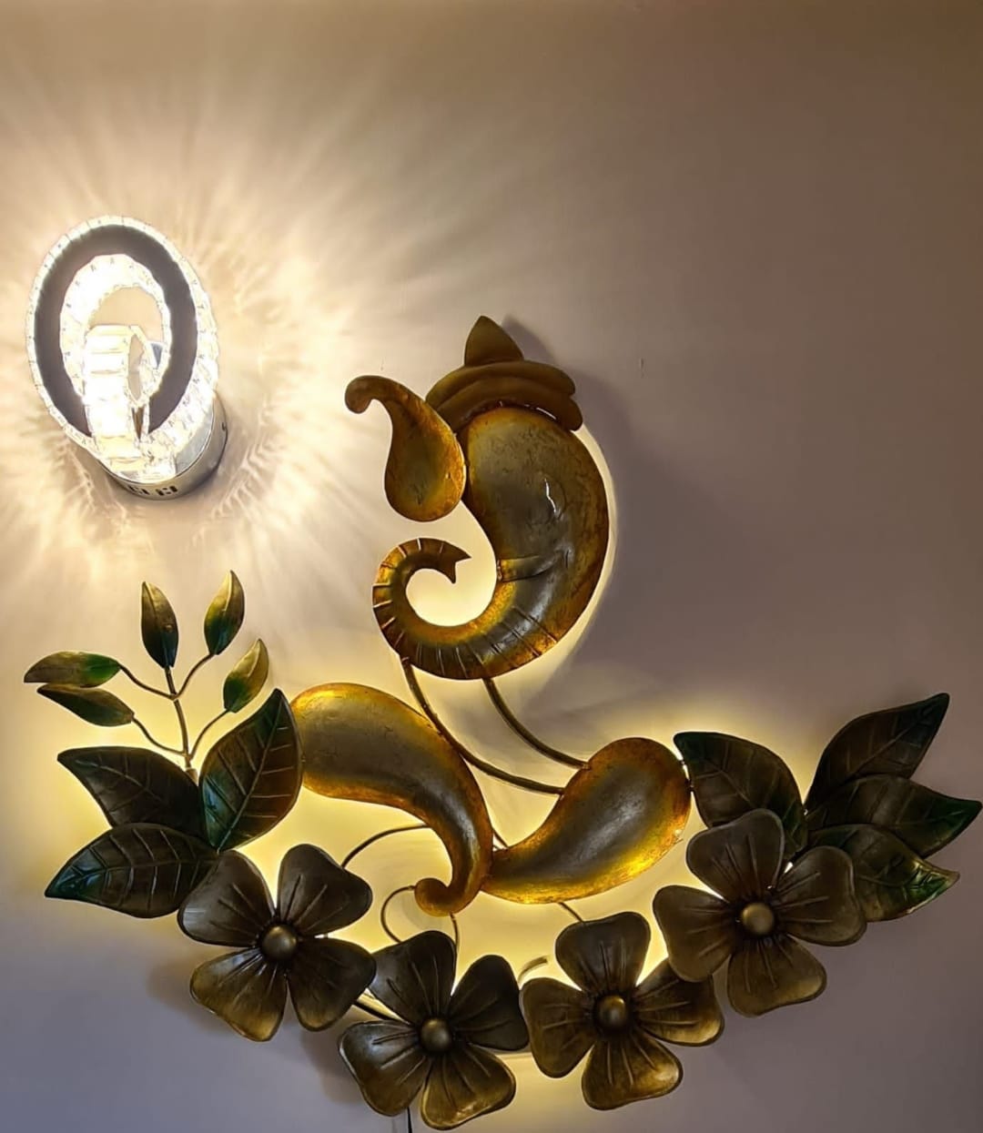 Flower Ganesha With Lightings - CRAFT HOUSE INC