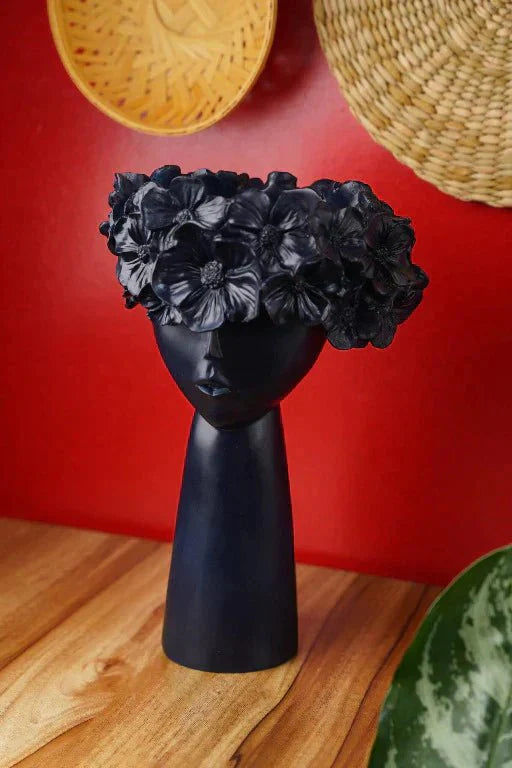 Flower Wreath Girl Vase, Head Planter - CRAFT HOUSE INC