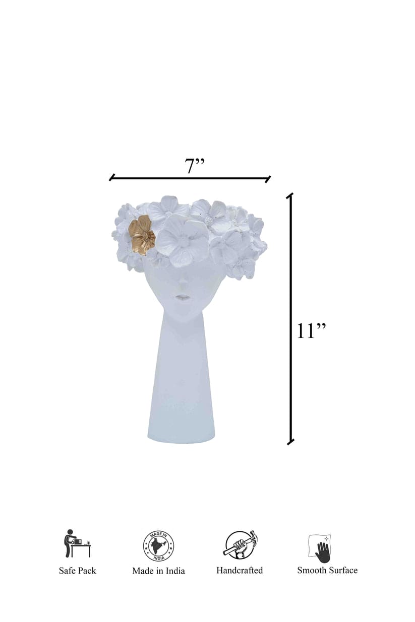 Flower Wreath Girl Vase, Head Planter (combo pack) - CRAFT HOUSE INC