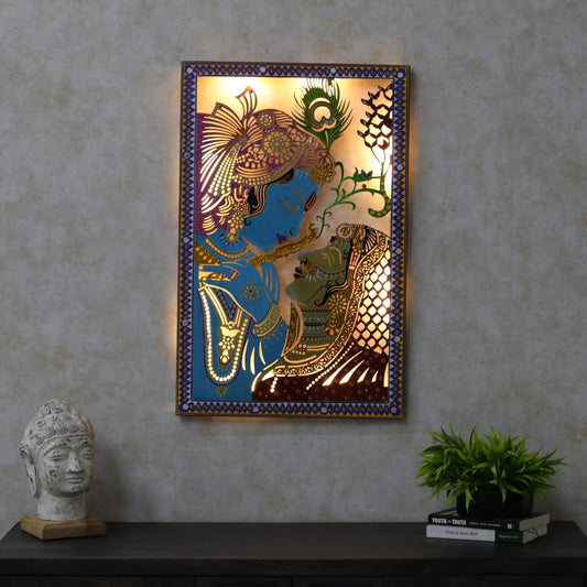 Framed Lord Radha Krishna Murals with Light - CRAFT HOUSE INC