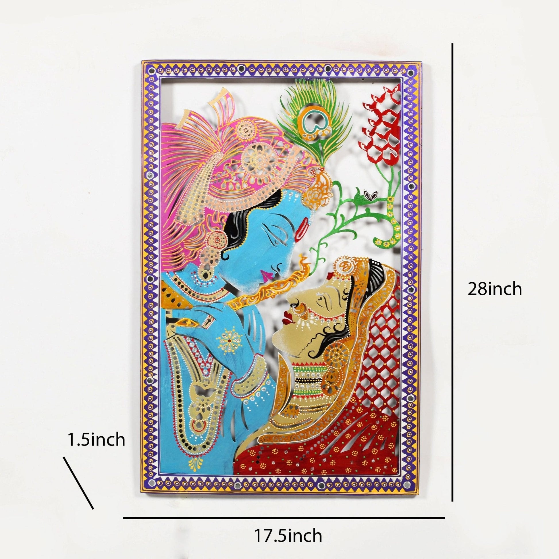 Framed Lord Radha Krishna Murals with Light - CRAFT HOUSE INC