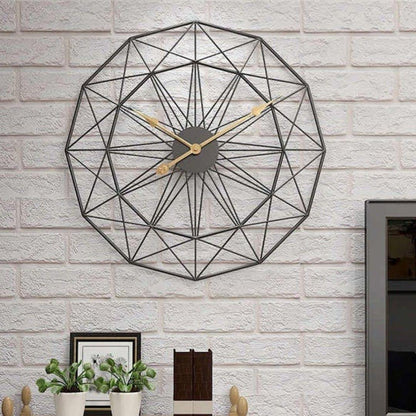 Geometric Pattern Metal Wall Clock - CRAFT HOUSE INC