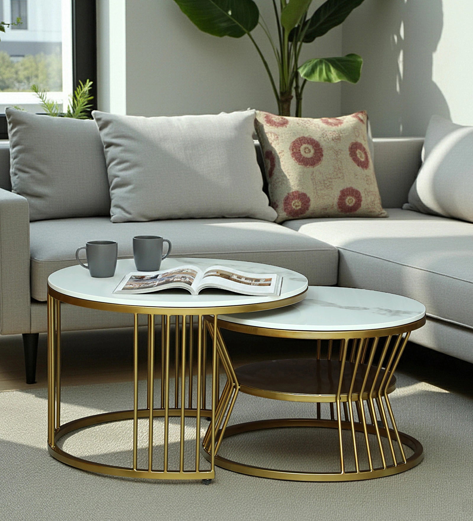 Elvas Round Nesting Coffee Table Set of 2